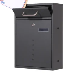 2x3 Briefkasten V51 in Anthrazit Postkasten abschließbarer Wandbriefkasten mit Sichtfenstern