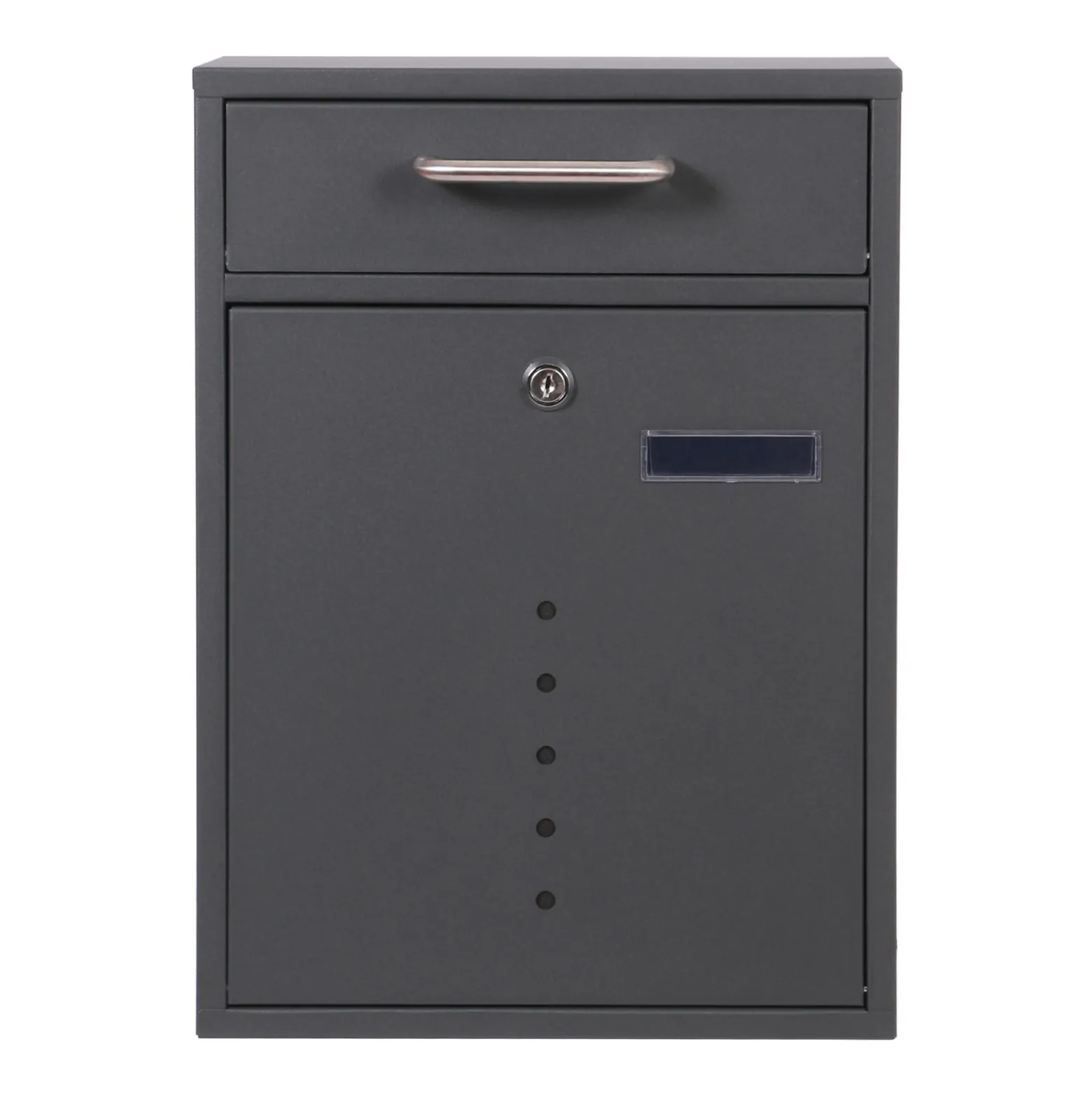 2x3 Briefkasten V51 in Anthrazit Postkasten abschließbarer Wandbriefkasten mit Sichtfenstern