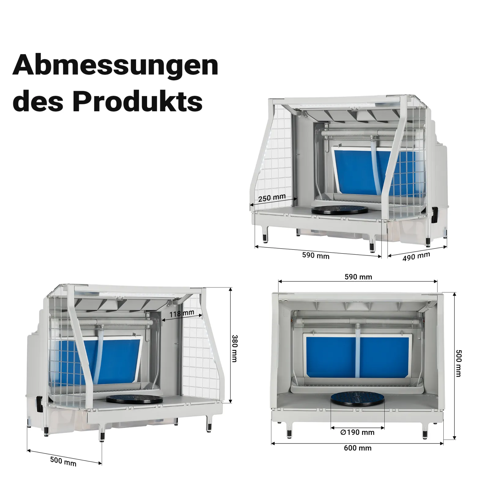 XPOtool Airbrush Absauganlage mit Wasserwand 11m³/min, Wasserfall Wasserschild mit LED und Lüfter zur Farbnebel Absaugung, hochwertige Lackierkabine für Airbrush-Arbeiten
