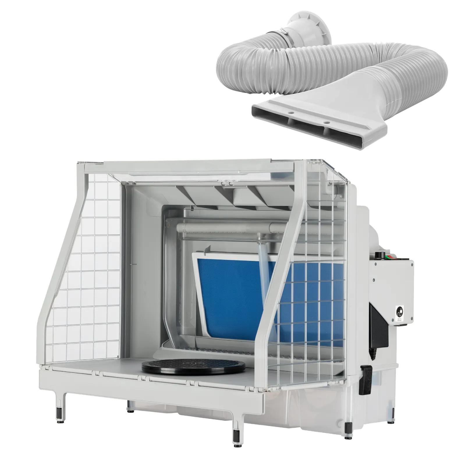 XPOtool Airbrush Absauganlage mit Wasserwand 11m³/min, Wasserfall Wasserschild mit LED und Lüfter zur Farbnebel Absaugung, hochwertige Lackierkabine für Airbrush-Arbeiten