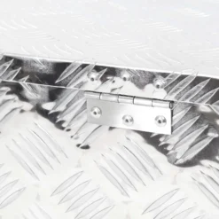 XPOtool Alu Kiste 60x25x30 cm mit Deckelüberstand verschließbar aus Aluminium Riffelblech, Truckbox, Werkzeugbox mit 2 Schlüsseln - Deichselbox Werkzeugkiste