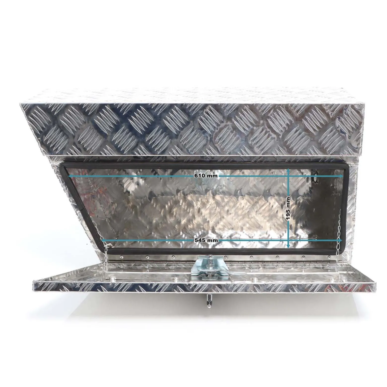 XPOtool Alu Unterbaubox links 75x25x40 cm / 6 kg bis 60 L / 40 kg vollgeschweißt robust für Pkw, Anhänger, Lkw Nutzfahrzeuge, robuste Staubox und Werkzeugkiste - Unterflurbox Deichselbox Staukasten
