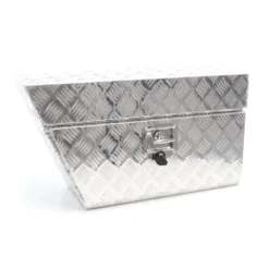XPOtool Alu Unterbaubox links 75x25x40 cm / 6 kg bis 60 L / 40 kg vollgeschweißt robust für Pkw, Anhänger, Lkw Nutzfahrzeuge, robuste Staubox und Werkzeugkiste - Unterflurbox Deichselbox Staukasten