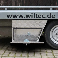XPOtool Alu Unterbaubox rechts 60x25x40cm / 6 kg bis 50 L / 20 kg vollgeschweißt robust für Pkw, Anhänger, Lkw Nutzfahrzeuge, robuste Staubox und Werkzeugkiste - Unterflurbox Deichselbox Staukasten