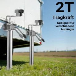 XPOtool Anhängerstütze 2 Stück, höhenverstellbar 510-760 mm, 130 x 90 x 760 mm, Abstellstütze mit 2 Klemmhaltern Ø 48 mm, Anhänger