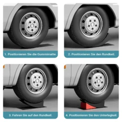 XPOtool Auffahrkeile rund mit T-Wasserwaage bis 13 t, Rundkeile nivellieren bis 10 cm für Wohnmobil, Wohnwagen & Anhänger, Ausgleichskeile mit Matten