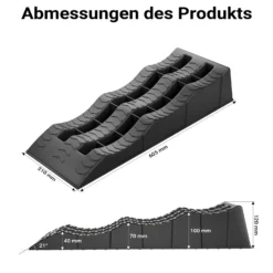 XPOtool Auffahrkeile Wohnmobil 2 Stück 40/70/100 mm 3,5 t Auffahrkeile Set für Wohnwagen mit Tragetasche und Wasserwaage