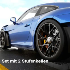 XPOtool Auffahrrampen extra flach 2 Stück aus Kunststoff bis 3 t Autorampe Pkw Auto Kfz Rampe für Sportwagen und tiefergelegte Fahrzeuge