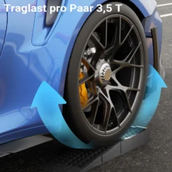 XPOtool Auffahrrampen extra flach 2 Stück aus Kunststoff bis 3 t Autorampe Pkw Auto Kfz Rampe für Sportwagen und tiefergelegte Fahrzeuge