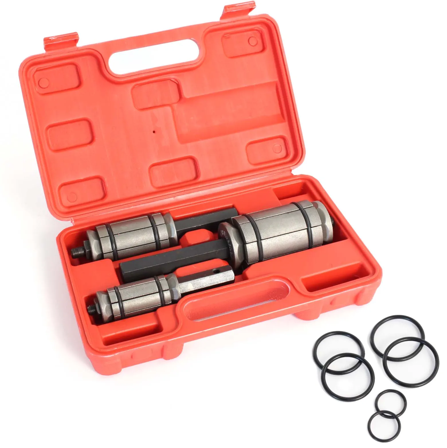 XPOtool Auspuff Rohrweiter Set 3 tlg., Rohraufweiter für Auspuffrohr Ø 29 bis 89 mm, mit 3 Rohrexpandern, Rohrspreizer im Koffer