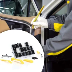 XPOtool Auto Befestigungsclips Set 703-tlg. inkl. Demontage Werkzeug, Spreiznieten, Blindstopfen und Schrauben für Innenraumverkleidung und Motorrad