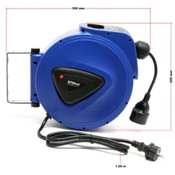 XPOtool Automatik Kabeltrommel 20 m mit Wandhalterung, 180° drehbar inkl. Montagematerial, automatische Stromtrommel