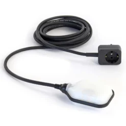 XPOtool Überlaufschutz für Pumpen, Pegelschalter für Teiche mit 5 m Kabel und Stecker, Schwimmerschalter schwarz-weiß