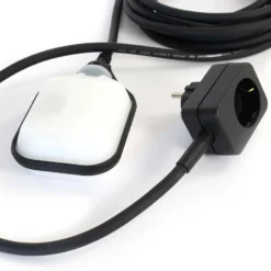 XPOtool Überlaufschutz für Pumpen, Pegelschalter für Teiche mit 5 m Kabel und Stecker, Schwimmerschalter schwarz-weiß