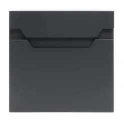 XPOtool Briefkasten V61 Anthrazit 370 x 105 x 370 mm, Wandbriefkasten mit Schloss, Soft Close Klappe und Zeitungsfach, Postkasten aus Stahl pulverbeschichtet