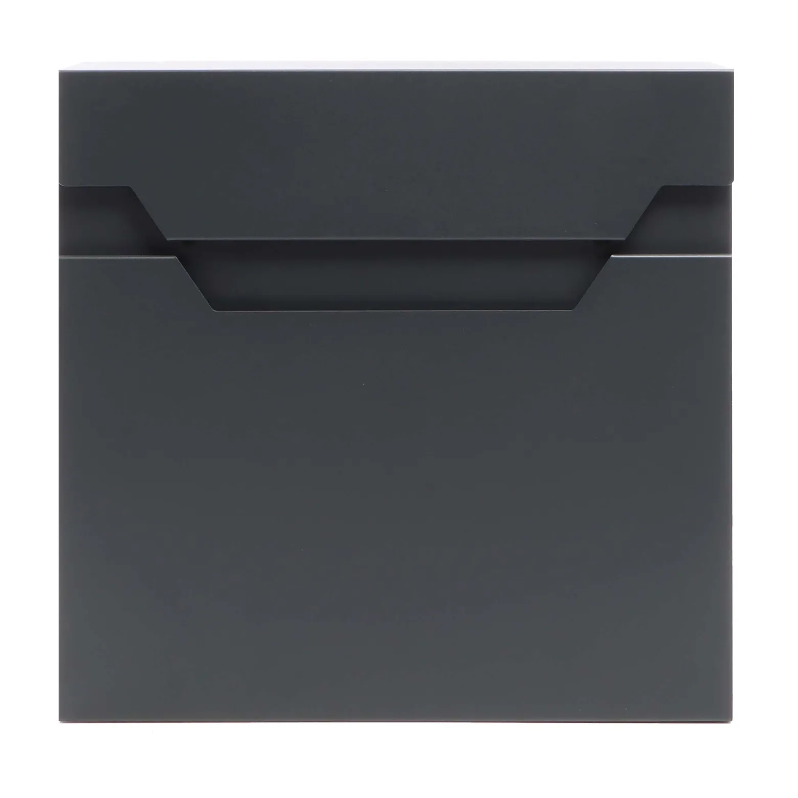 XPOtool Briefkasten V61 Anthrazit 370 x 105 x 370 mm, Wandbriefkasten mit Schloss, Soft Close Klappe und Zeitungsfach, Postkasten aus Stahl pulverbeschichtet