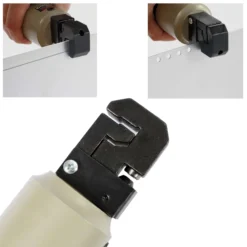 XPOtool Druckluft Kombi Loch- und Absetzzange mit 5mm Stempel und 13 mm Absetztiefe für Kfz Bleche