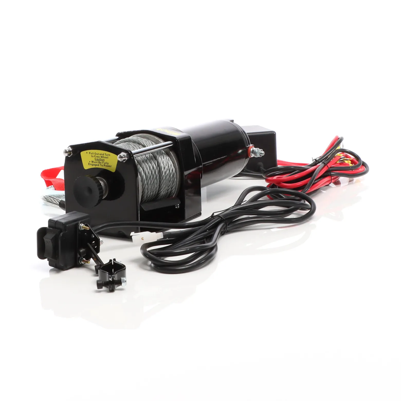 XPOtool Elektrische Seilwinde 1587kg 12V, Seilzug mit 10,5m Stahlseil, 1,5PS Motorwinde für Offroad, Hebezug für Fahrzeuge, Anhänger und Boote
