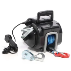 XPOtool Elektrische Seilwinde 12V 450W bis 2267kg, 1,38m/min, Motorwinde mit Seilzug, Elektroseilwinde mit Haken und Montageplatte