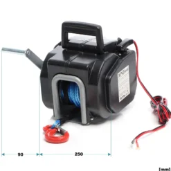 XPOtool Elektrische Seilwinde 12V 450W bis 2267kg, 1,38m/min, Motorwinde mit Seilzug, Elektroseilwinde mit Haken und Montageplatte