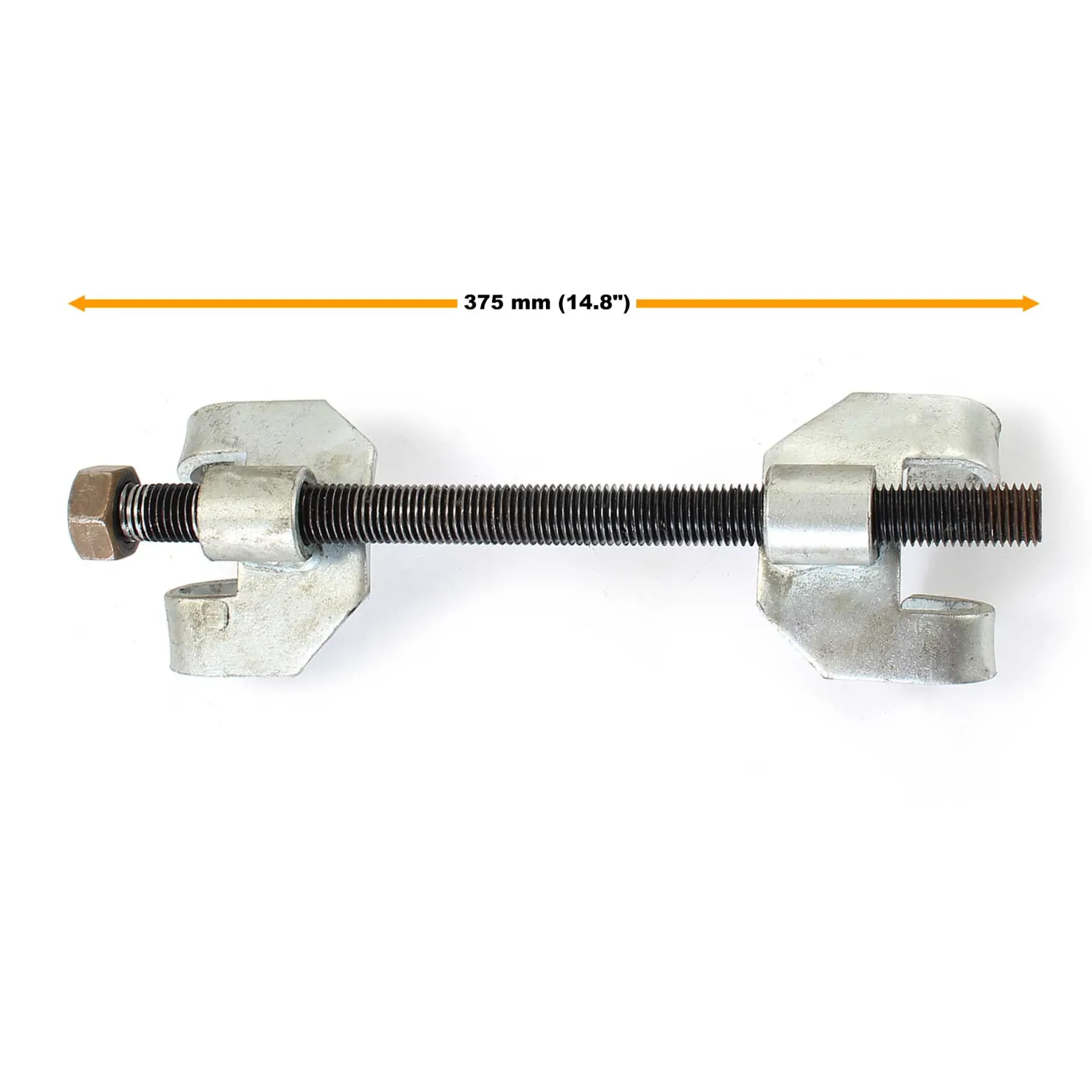 XPOtool Federspanner Satz 7-tlg. 375 mm aus Stahl, mit Klauen- & Kugelgelenkabzieher Montagespanner Audrücker, für Pkw Tuning Tieferlegung, Spannwerkzeug
