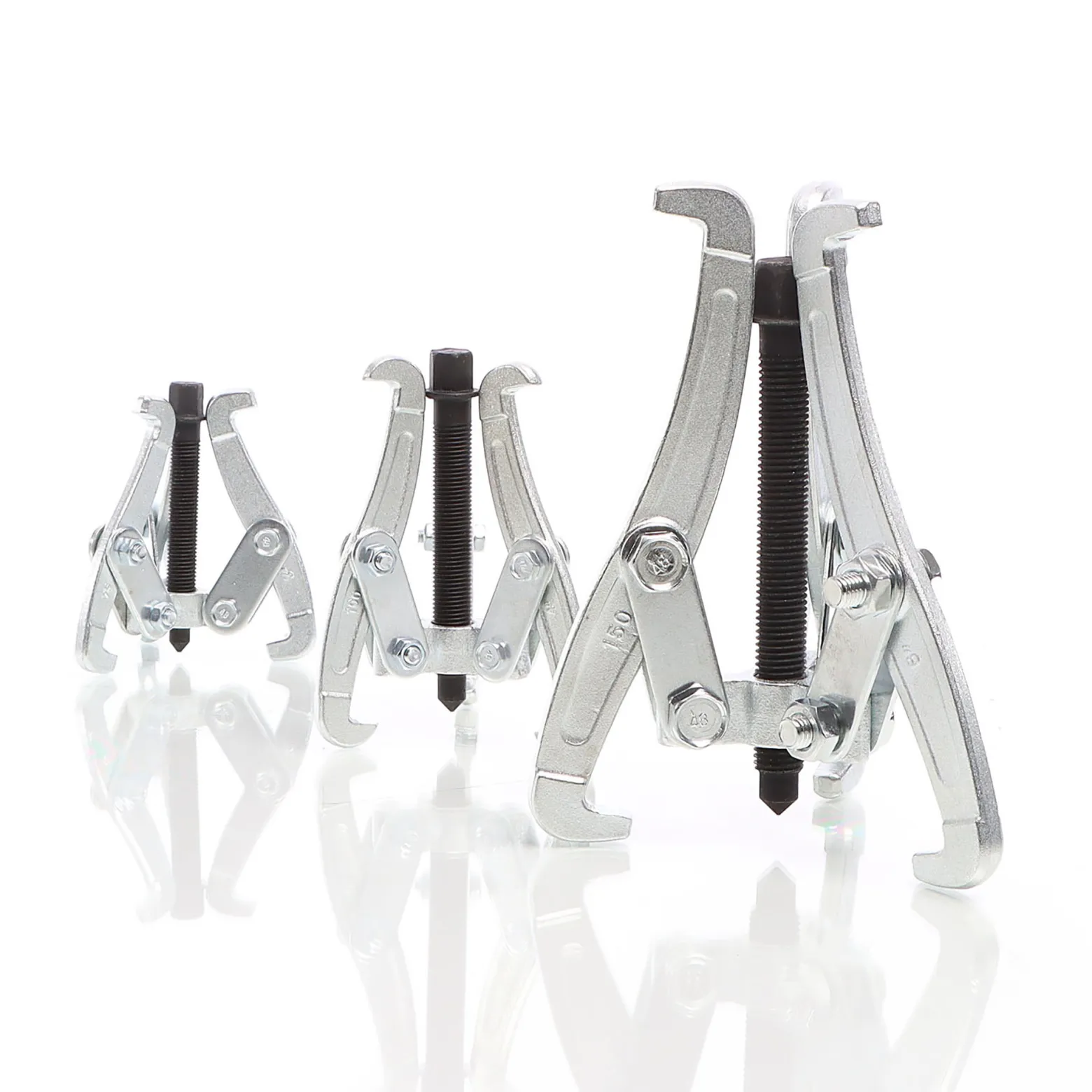 XPOtool Federspanner Satz 7-tlg. 355 mm aus Stahl, mit Klauen- & Kugelgelenkabzieher Montagespanner Audrücker, für Pkw Tuning Tieferlegung, Spannwerkzeug