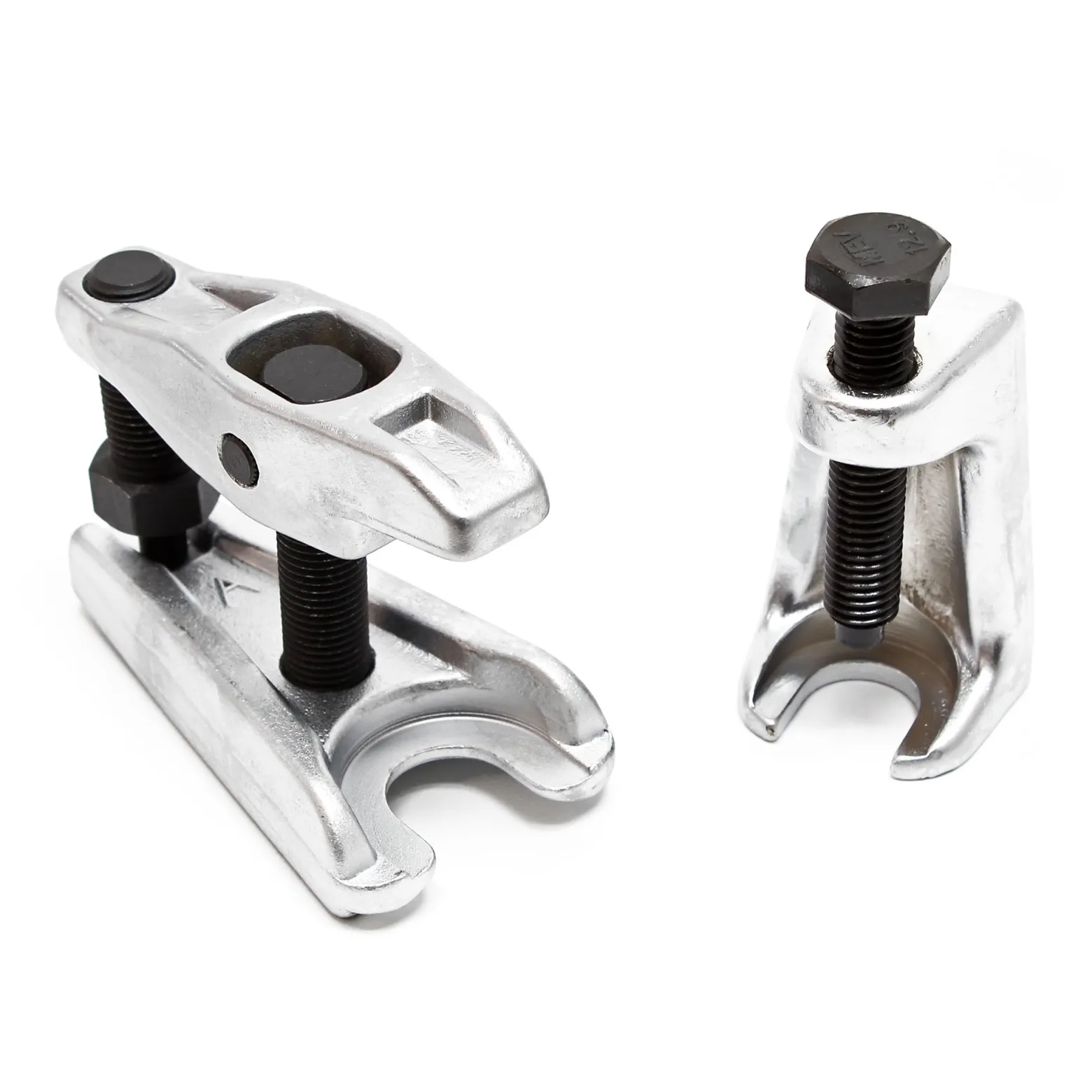 XPOtool Federspanner Satz 4-tlg. 375 mm aus Stahl, mit Kugelgelenkabzieher Montagespanner Audrücker, für Pkw Tuning Tieferlegung, Spannwerkzeug