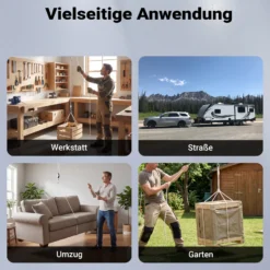 XPOtool Flaschenzug bis 180 kg mit 20 m Nylonseil, Seilzug mit Umlenkrolle und Sicherungsringe, Handseilwinde bis 3 m Hubhöhe, Handseilzug 6:1