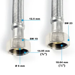 XPOtool Flexschlauch 500 mm Länge, Innendurchmesser DN8, 1/2
