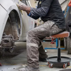 XPOtool Höhenverstellbarer Werkstattwagen mit Rollen 360° drehbar Rollhocker mit Werkzeugablage Hocker mit Stauraum Werkstattstuhl Rollhocker höhenverstellbar