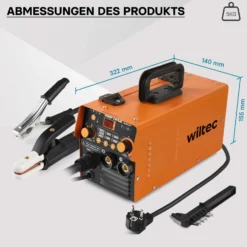 XPOtool IGBT Schweißgerät mit digitales Anzeige 120A, Schweissgerät für MIG, MMA/E-Hand, Flux/Fülldraht WIG/TIG-Schweißen FCAW
