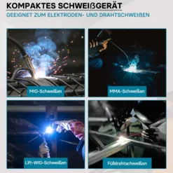 XPOtool IGBT Schweißgerät mit digitales Anzeige 120A, Schweissgerät für MIG, MMA/E-Hand, Flux/Fülldraht WIG/TIG-Schweißen FCAW