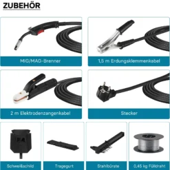 XPOtool IGBT Schweißgerät mit digitales Anzeige 120A, Schweissgerät für MIG, MMA/E-Hand, Flux/Fülldraht WIG/TIG-Schweißen FCAW