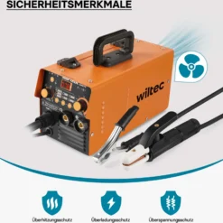 XPOtool IGBT Schweißgerät mit digitales Anzeige 120A, Schweissgerät für MIG, MMA/E-Hand, Flux/Fülldraht WIG/TIG-Schweißen FCAW