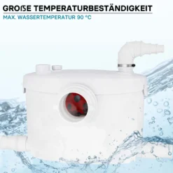 XPOtool 4/1 Kleinhebeanlage 400 W mit Häcksler, Hebeanlage bis 8,5 m Höhe, Abwasserhebeanlage mit 4 Einlässen, Fäkalienhebeanlage für WC und Dusche