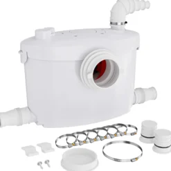 XPOtool 4/1 Kleinhebeanlage 400 W mit Häcksler, Hebeanlage bis 8,5 m Höhe, Abwasserhebeanlage mit 4 Einlässen, Fäkalienhebeanlage für WC und Dusche