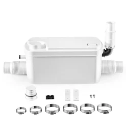 XPOtool 3/1 Kleinhebeanlage 250 W mit 3 Einlässen, Hebeanlage bis 8,5 m Höhe, Abwasserhebeanlage z. B. für WC und Dusche, kompakte Fäkalienhebeanlage
