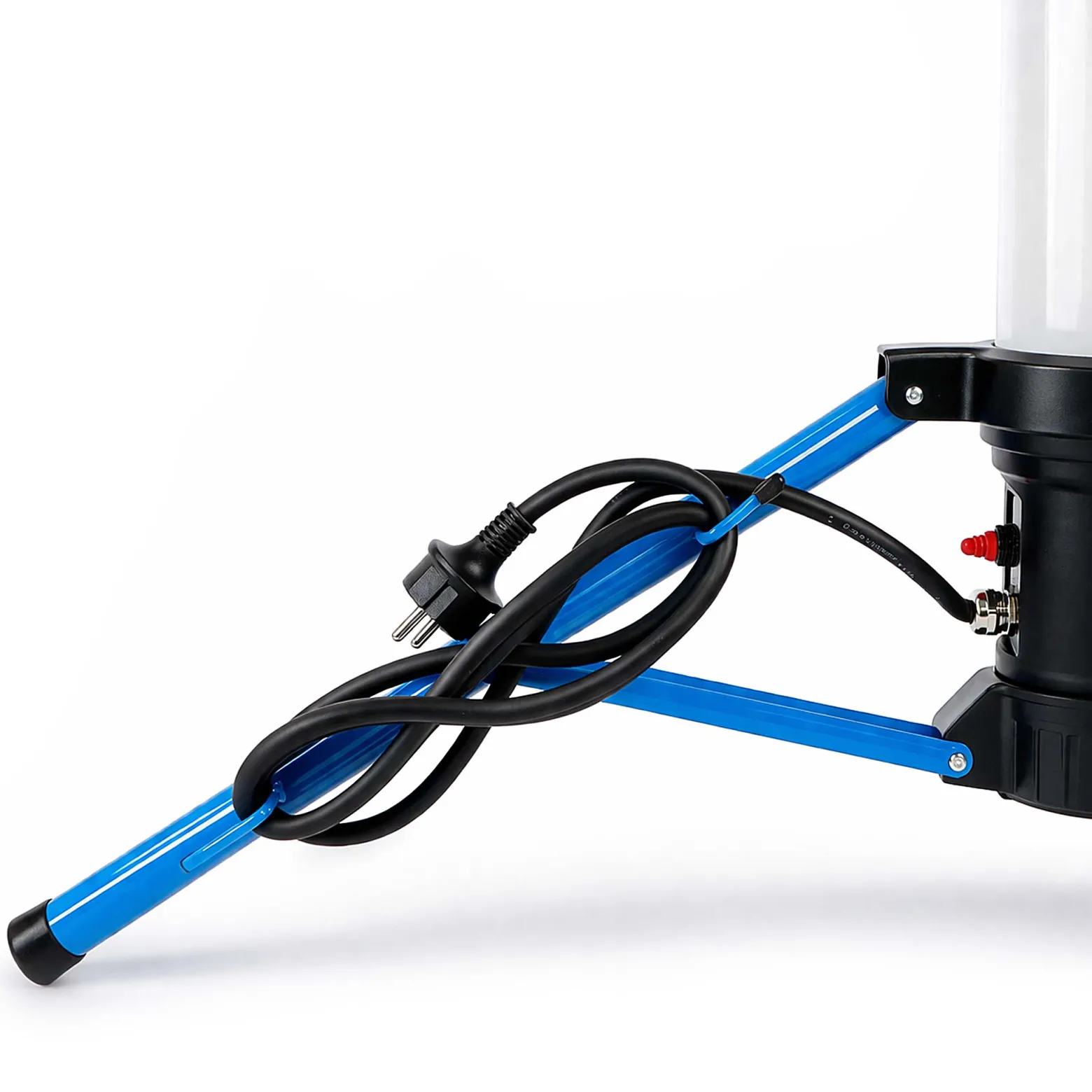 XPOtool LED Tower 100W 360° Ausleuchtung Baustrahler 10.000 Lumen Arbeitsstrahler mit Steckdose