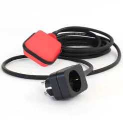 XPOtool Leerpumpschutz für Pumpen, Pegelschalter für Teiche mit 5 m Kabel und Stecker, Schwimmerschalter schwarz-rot