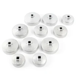 XPOtool Ölfilterkappen Set 23-teilig, Ölfilterschlüssel 65-101 mm, inklusive Ratsche und Ringschlüssel, im Werkzeugkoffer, Ölwechsel Werkzeug aus Aluminium Druckguss