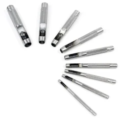 XPOtool Locheisen Set 3-12mm 9tlg Lochschneider aus Carbonstahl für Leder, Gummi, Weichplastik etc.