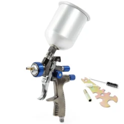 XPOtool LVLP Lackierpistole, 1,4 mm Düse, 500 ml Aluminium Becher, 100 mm Strahlbreite, Spritzpistole Sprühpistole Airbrushpistole