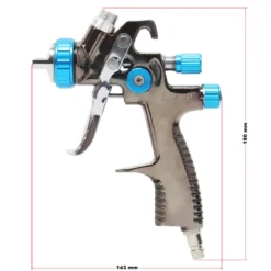 XPOtool LVLP Lackierpistole, 1,4 mm Düse, 500 ml Aluminium Becher, 100 mm Strahlbreite, Spritzpistole Sprühpistole Airbrushpistole