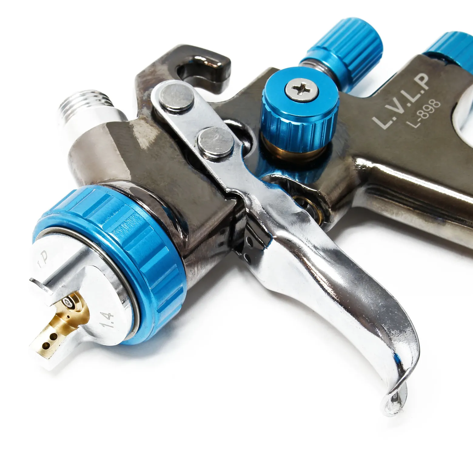 XPOtool LVLP Lackierpistole, 1,4 mm Düse, 500 ml Aluminium Becher, 100 mm Strahlbreite, Spritzpistole Sprühpistole Airbrushpistole