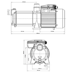 XPOtool Mehrstufige Kreiselpumpe 8700l/h 1100W Förderhöhe 52m, Ansaughöhe 8m, 2850U/min, Wasserpumpe für Hauswasserwerke, Haus und Garten