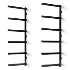 XPOtool Metallregal zur Holzlagerung, 300 x 30 x 1025 mm, Kragarmregal mit 6 Etagen, Schwerlastregal 50 kg pro Ebene in Schwarz