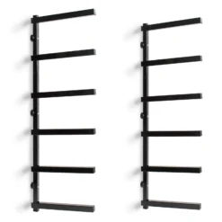 XPOtool Metallregal zur Holzlagerung, 300 x 30 x 1025 mm, Kragarmregal mit 6 Etagen, Schwerlastregal 50 kg pro Ebene in Schwarz