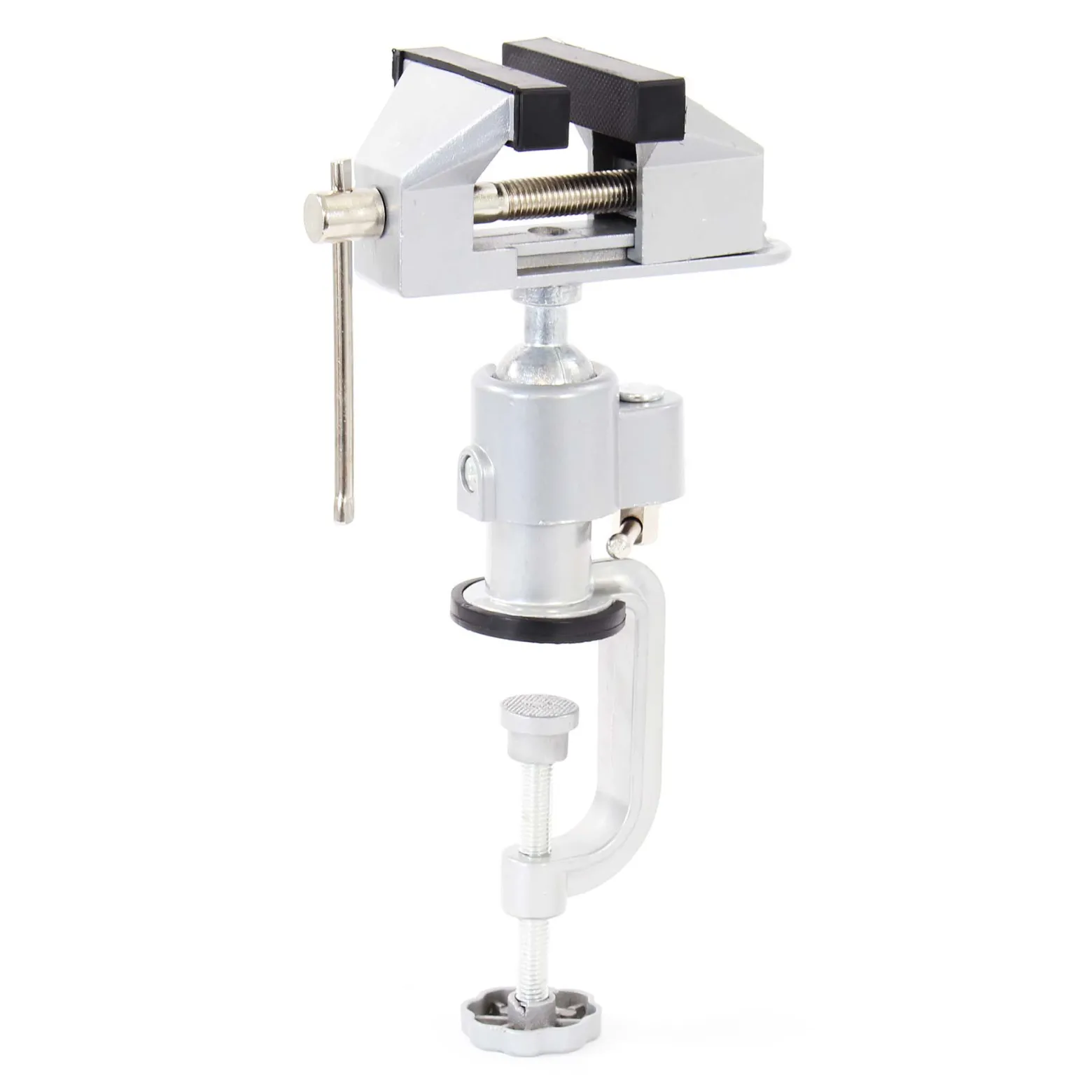 XPOtool Mini Tischschraubstock 78 mm Backenbreite 50 mm Spannweite 360° drehbar, Werkbank Schraubstock aus Aluminium
