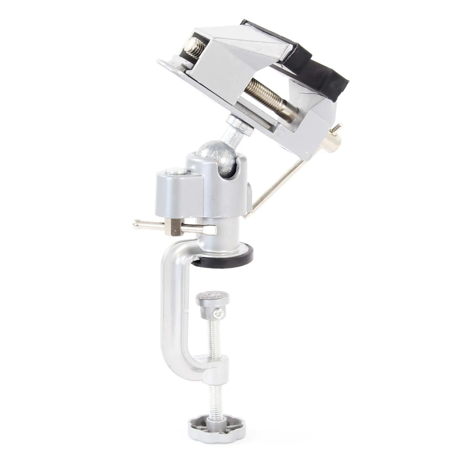 XPOtool Mini Tischschraubstock 78 mm Backenbreite 50 mm Spannweite 360° drehbar, Werkbank Schraubstock aus Aluminium