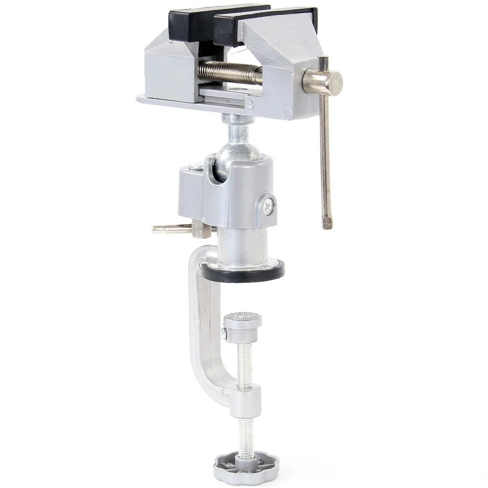 XPOtool Mini Tischschraubstock 78 mm Backenbreite 50 mm Spannweite 360° drehbar, Werkbank Schraubstock aus Aluminium